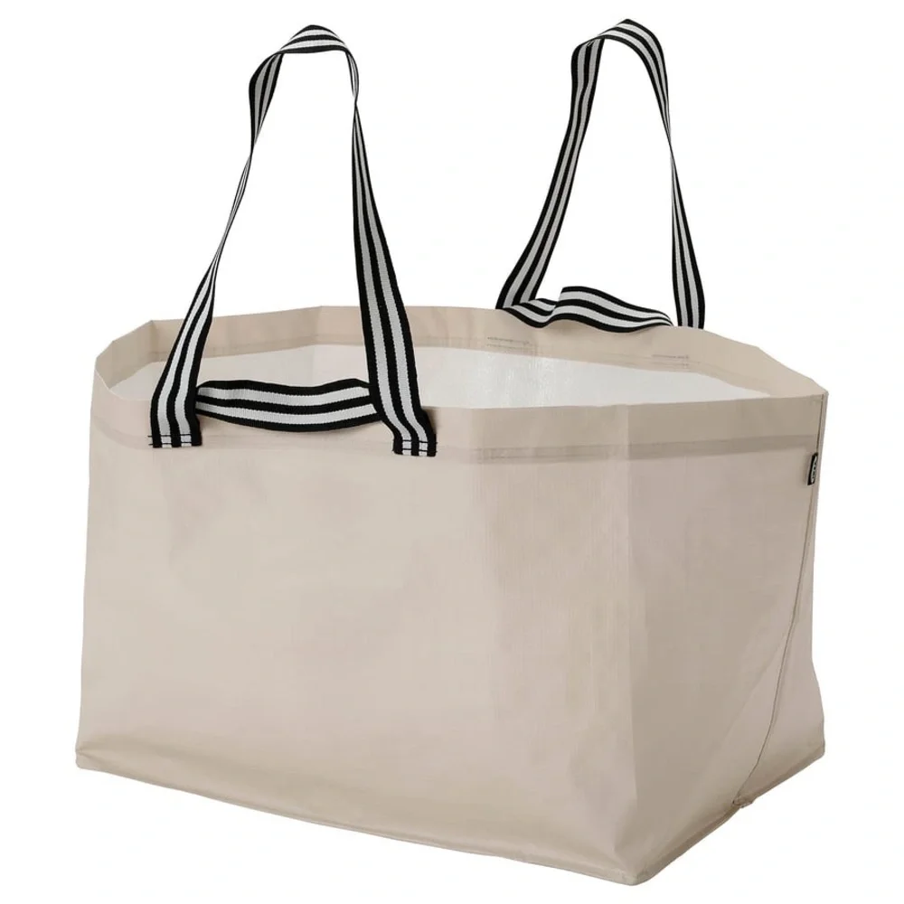 IKEA Large Cream Reusable Shopping Tote Bag Set of 2